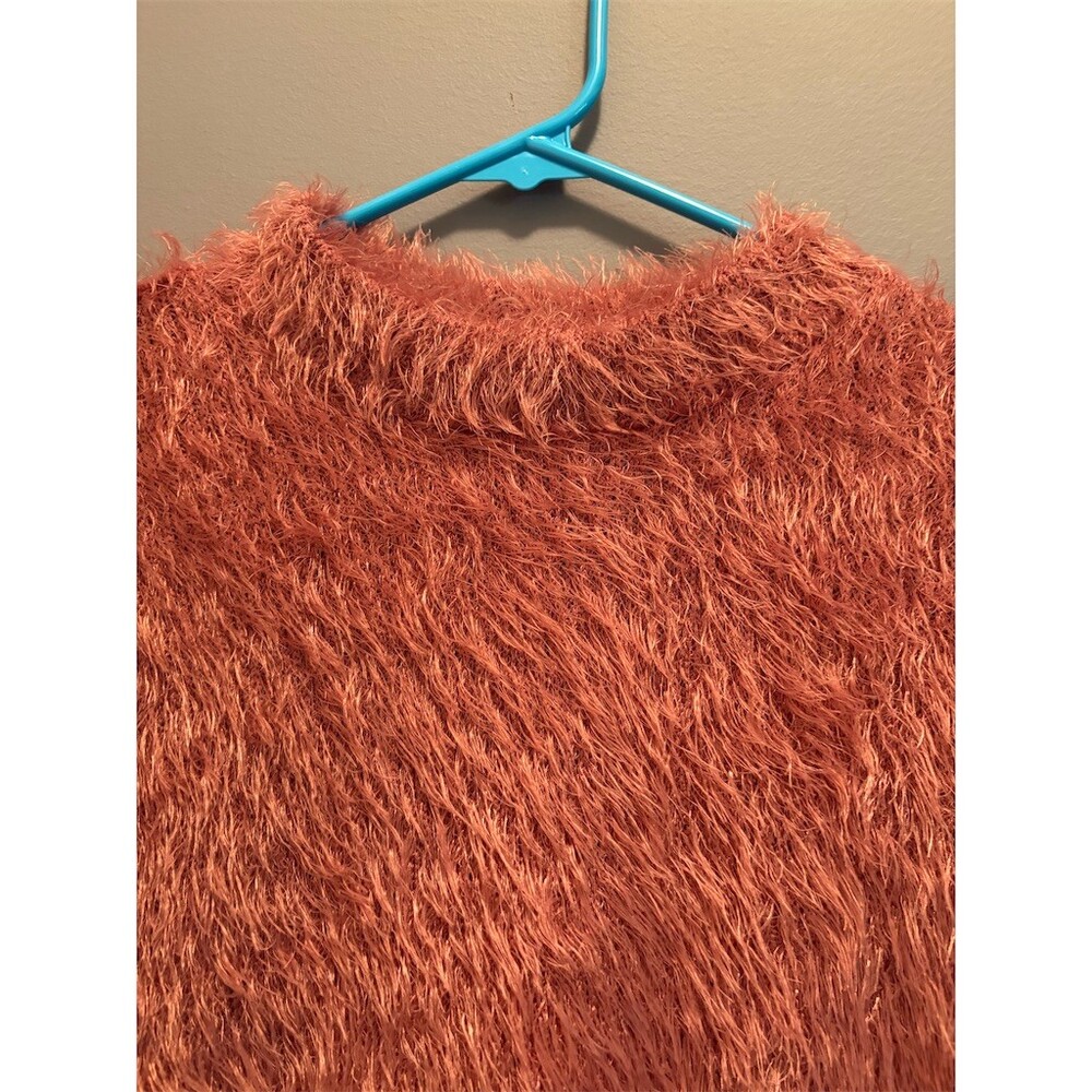 it’s Sweater Womens XL Dusty Rose Fuzzy Pullover Crew Neck 3/4 Sleeve - Picture 4 of 7